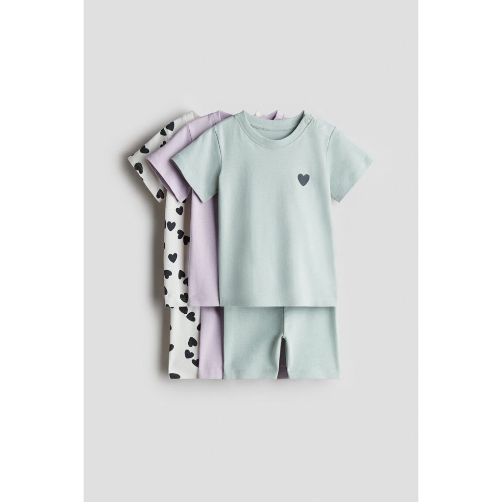 H&M ชุดเซต เสื้อ+กางเกง 3 คู่ ไซด์ 2-10 ปี ของใหม่ แท้ พร้อมส่ง