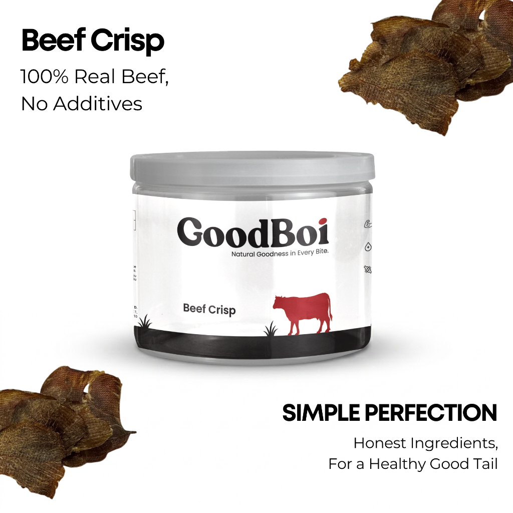 Good Boi! Beef Crisp กู๊ดบอย บีฟ คริสป์ [20g] เนื้อวัวอบแห้ง แผ่นบางกรอบ สำหรับสุนัขและแมว