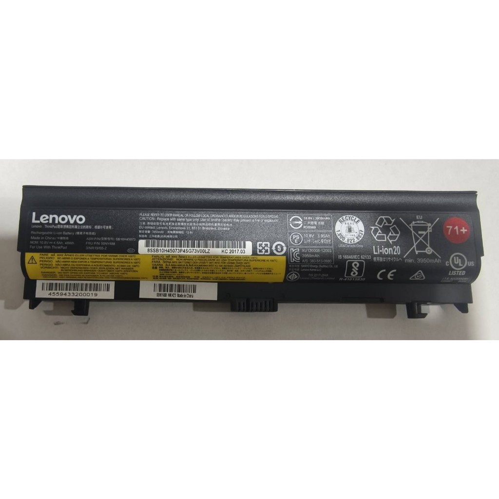 แบตเตอรี่ Lenovo ( 00NY488 ) แบตแท้ Thinkpad L560,L570 ( 48 Wh )