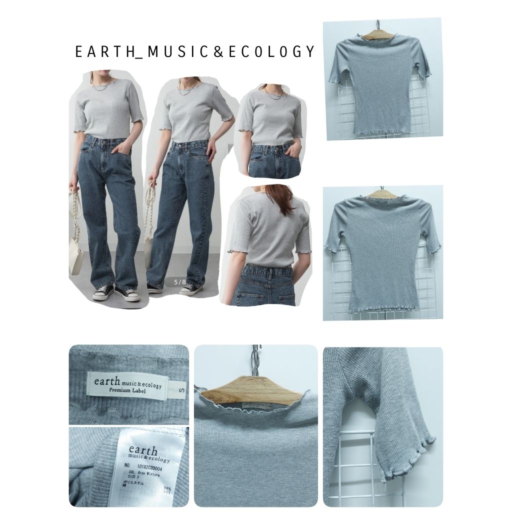 5546. E A R T H_ M U S I C & E C 0 L 0 G Y เสื้อยืดญี่ปุ่นมือสอง