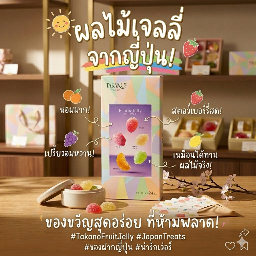 ‼️ร้านนี้ถูกที่สุด‼️Shinjuku Takano Fruit Jelly เยลลี่ที่กำลังเป็นกระเเส ทำมาจากผลไม้แต่ละจังหวัดในญี่ปุ่น อร่อย หอมสุด