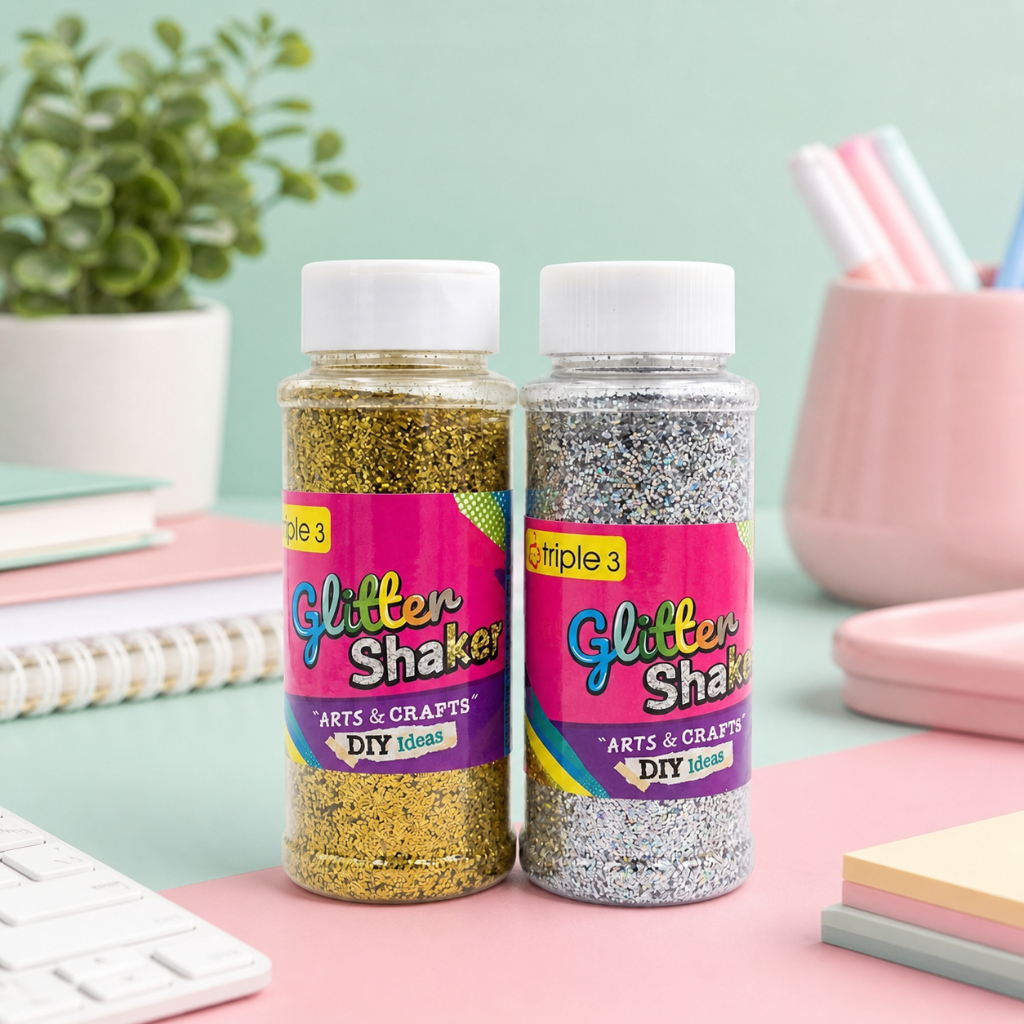 Triple 3 Glitter Shaker กลิตเตอร์วิบวับ 80g สีทอง & สีเงิน