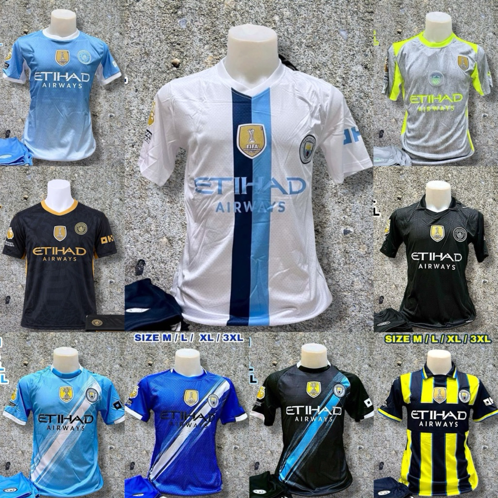 ชุดฟุตบอลผู้ชาย แมนซิตี้ ฤดูกาลใหม่ล่าสุด 2026 มีไซส์ M ถึง 3XL แบบแขนสั้น มีเสื้อพร้อมกางเกง