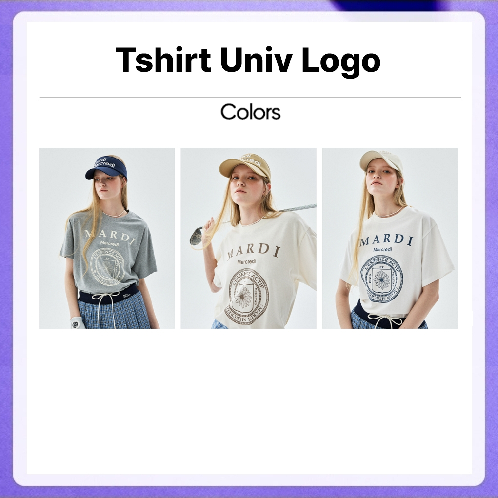 Mardi Mercredi Tshirt Univ Logo (Cream / Indian Pink, Navy / Ivory)