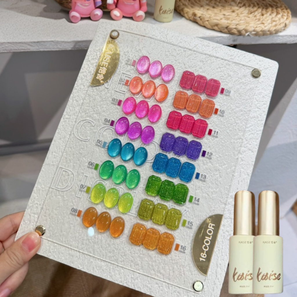 (แบบแยกขวด) Kaise Summer Flash Cateye 16สี (ขายแบบแยกขวด) สีเจล เล็บเจล
