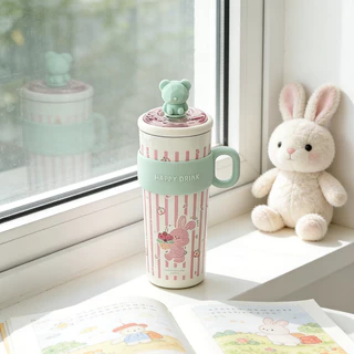 [Ready Stock] MUSAแก้วเก็บความเย็น 630ML สแตนเลส 316 แท้! ดีไซน์น้องหมีสุดน่ารัก กระติกน้ำเก็บอุณหภูมิ ร้อน-เย็น พกพาสะด