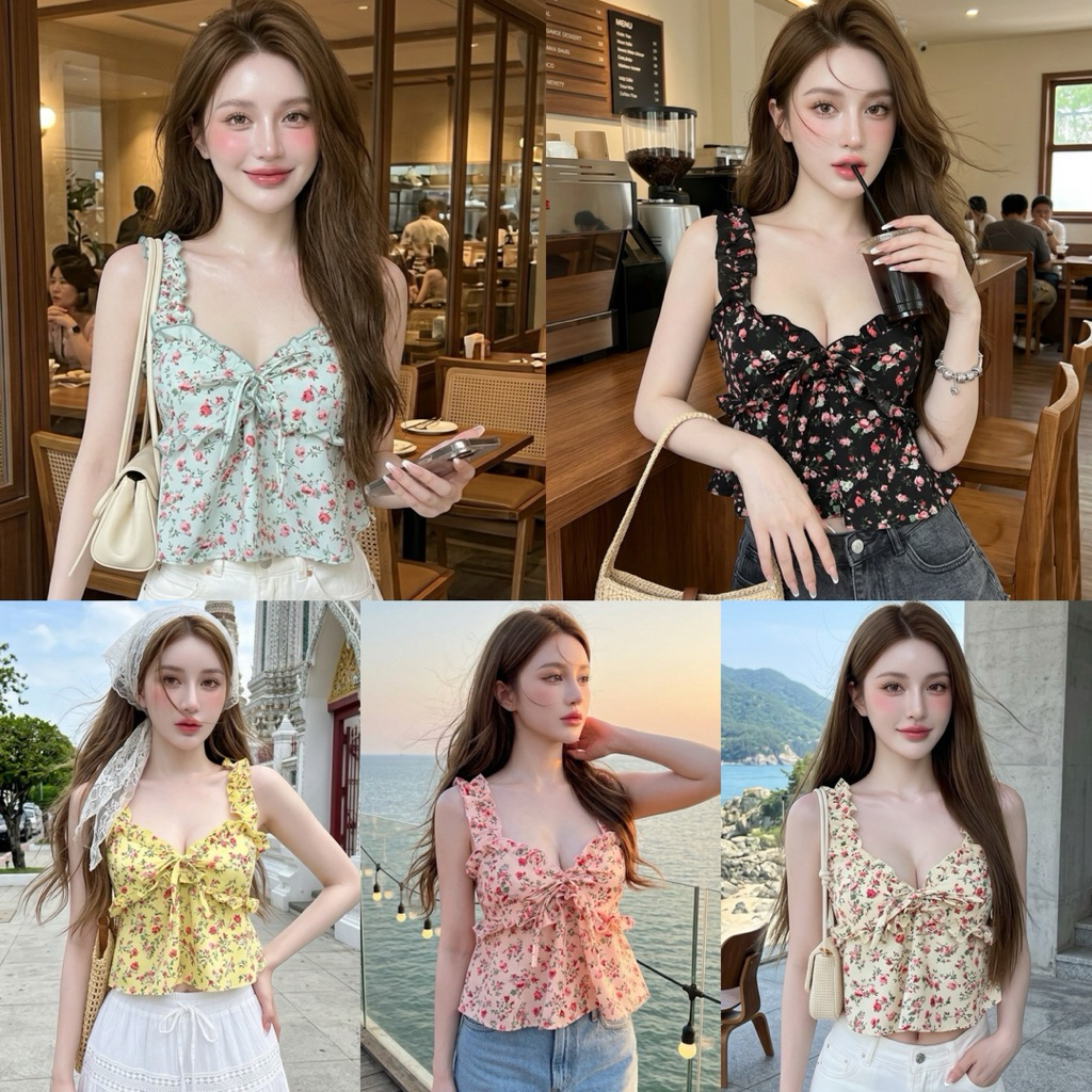 เสื้อสายเดี่ยวระบายอก (รอ1)