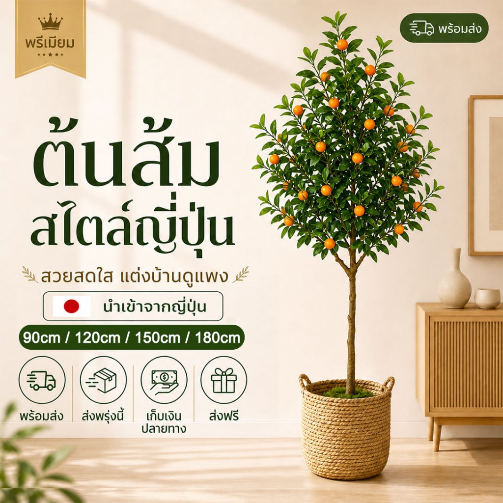 🔥【จัดส่งฟรี】ต้นไม้ปลอม90/120/150/180CM ความจำลอง 99.99% ต้นไม้ปลอมใหญ่ การตกแต่งบ้านสไตล์นอร์ดิก