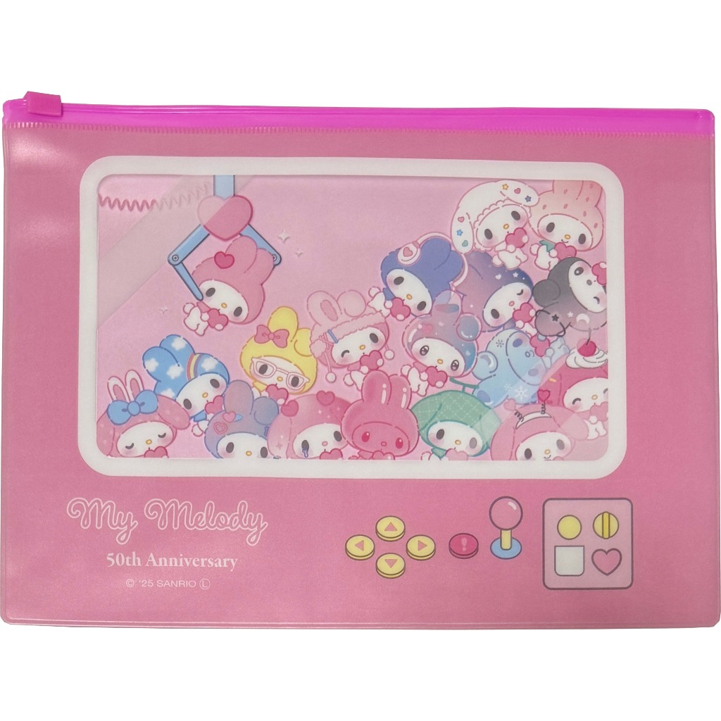 【Direct from Japan】Sanrio My Melody 50th Anniversary Flat Vinyl Slider Case Pouch B6 size 22 × 15.7 