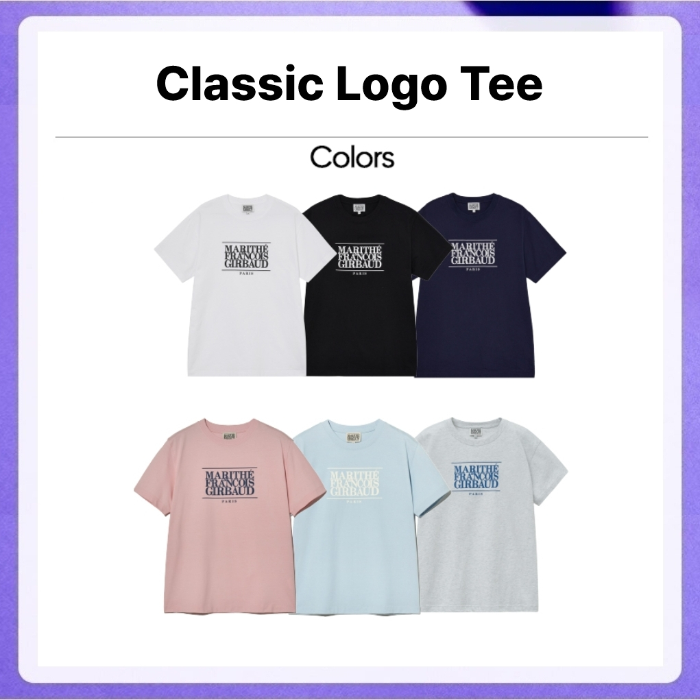 Marithe Francois Girbaud Classic Logo Tee (White, Black, Navy, Khaki Beige, Light Green, Light Heather Gray)