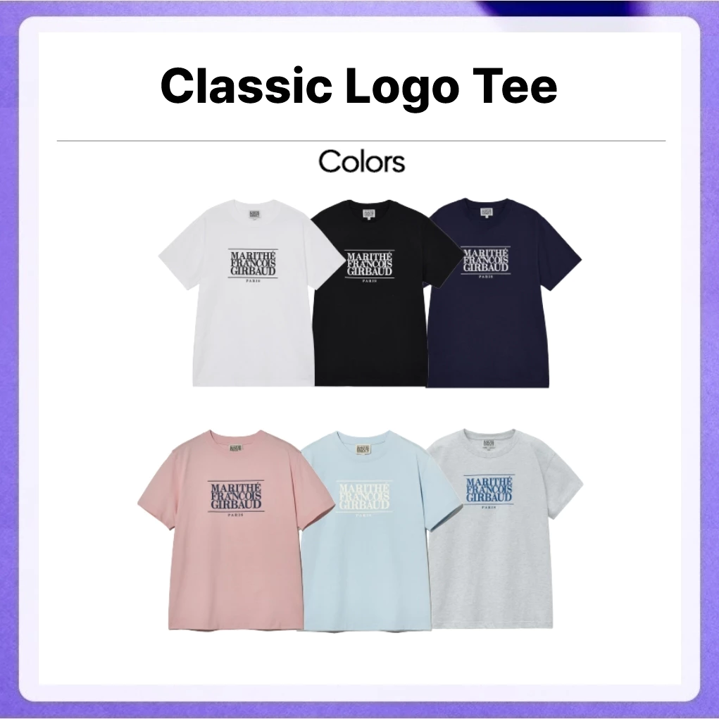 Marithe Francois Girbaud Classic Logo Tee (White, Black, Navy, Khaki Beige, Light Green, Light Heather Gray)