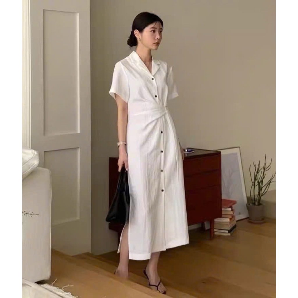 เดรสผ้าคอตตอน+ลินิน ผ้านิ่ม งานสวย หรู ผ้าดีเกินราคา ป้ายครบทุกตัว