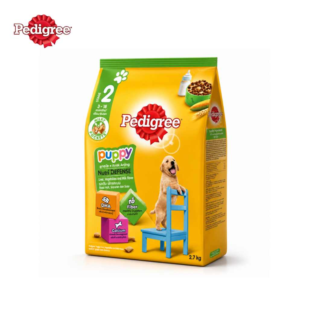 PEDIGREE อาหารสุนัขเม็ดสูตรลูกสุนัข 2.7kg บำรุงการเจริญเติบโต Puppy Dry Food Petus Kingkaew
