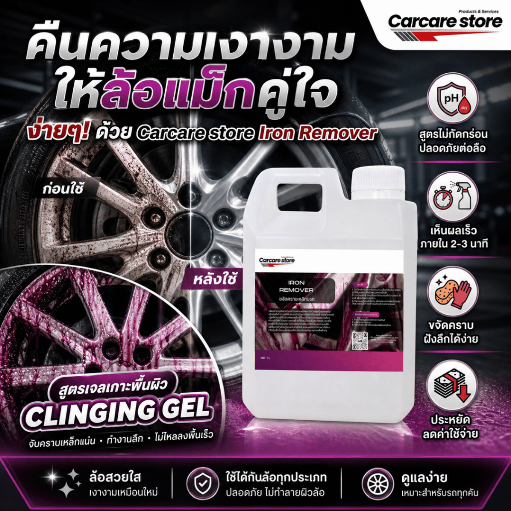 IRON REMOVER หัวเชื้อน้ำยาขจัดคราบผงเบรค (ขนาด 1 ลิตร)