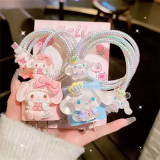 เคสหัวชารจ์ ที่กันสายหัก ตัวล็อคสาย 18w 20w ชุด5ชิ้น สินค้าพร้อมส่งจากไทยนะคะ ลายใหม่🚗🚗