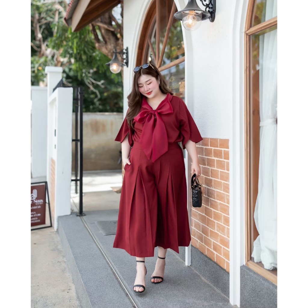 63003#Lovella PalazzoPantsกางเกงทรงกระโปรงขา 5 ส่วน