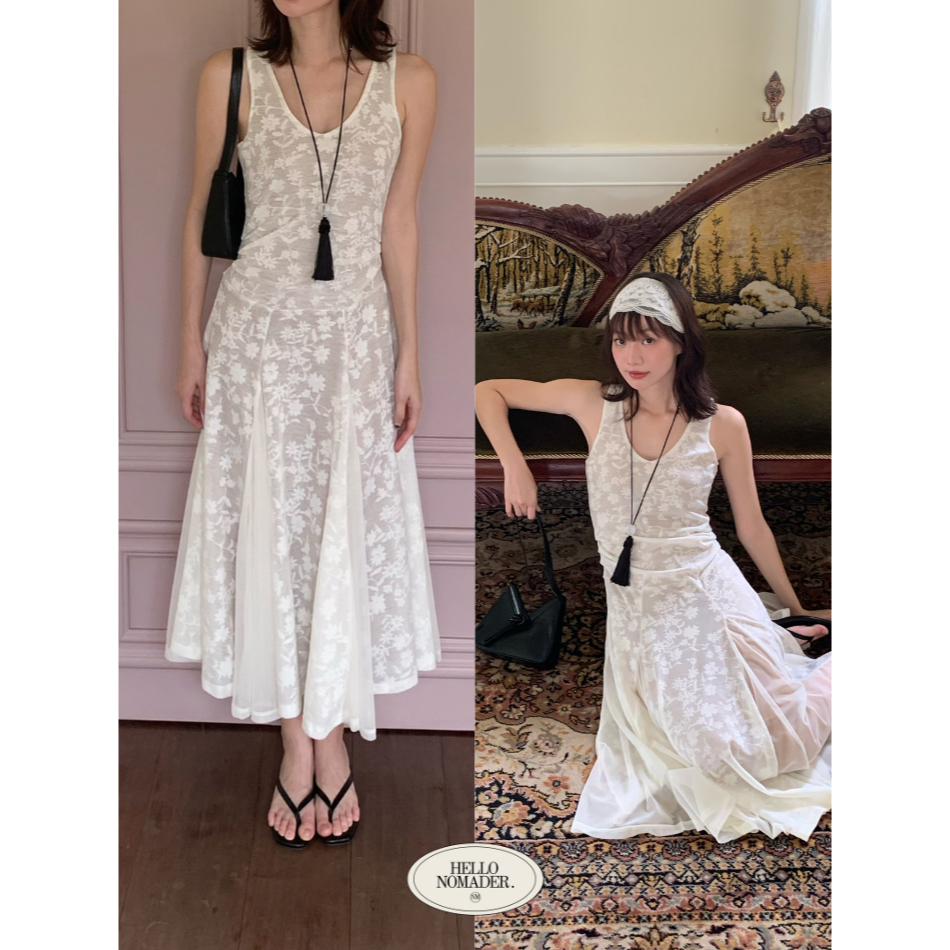 NOMADE.& พร้อมส่ง Lazylace Dress {เดรสแขนกุดลูกไม้}