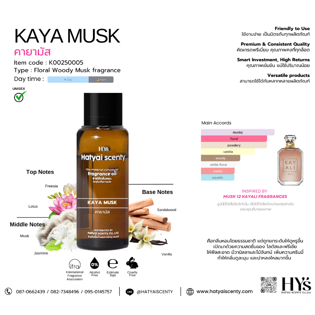 หัวเชื้อน้ำหอม กลิ่น KAYA MUSK คายามัส