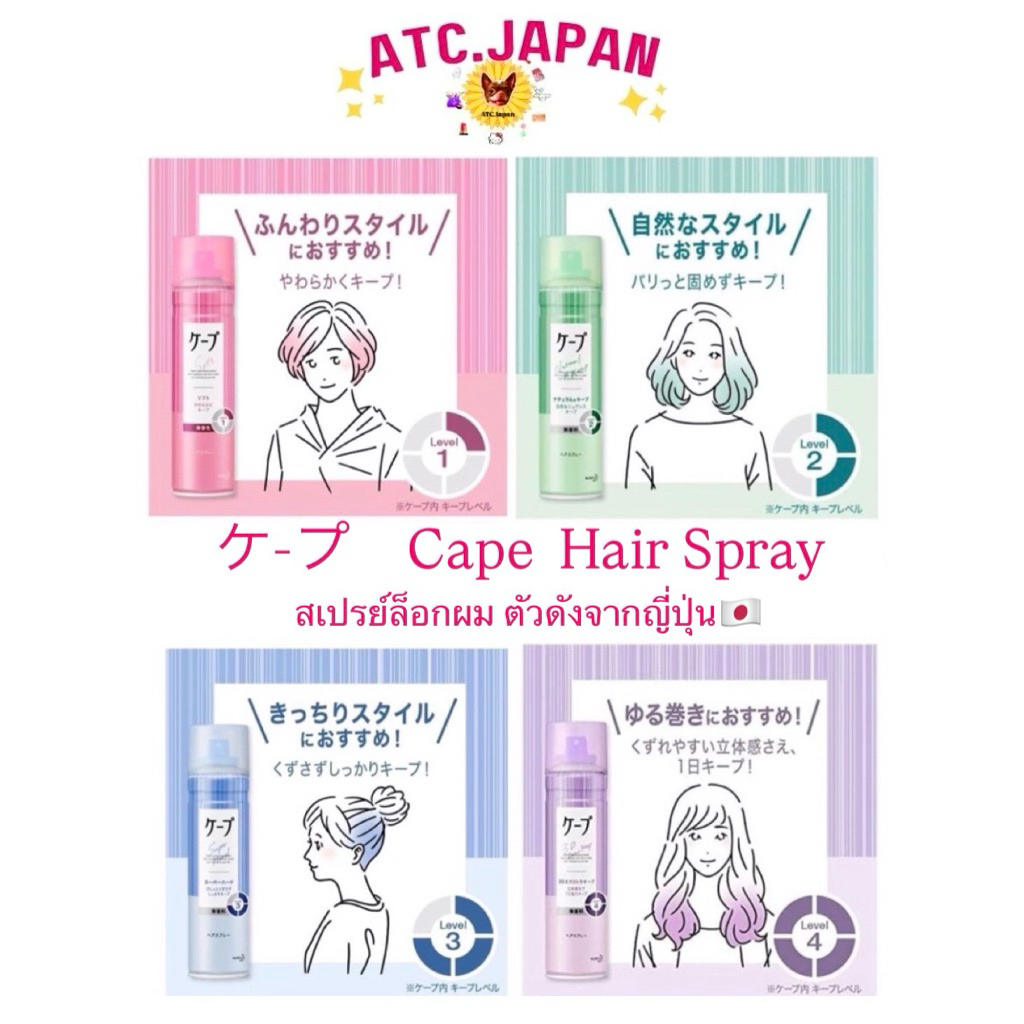 สเปรย์จัดแต่งทรงผม Kao Cape ขนาดพกพา 50g. สูตรไม่มีกลิ่น