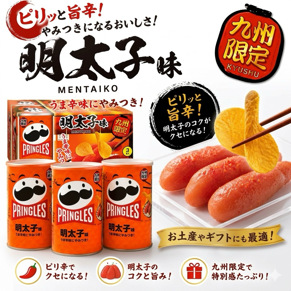 Pringles mentaiko limited Kyushu รสเมนไทโกะ