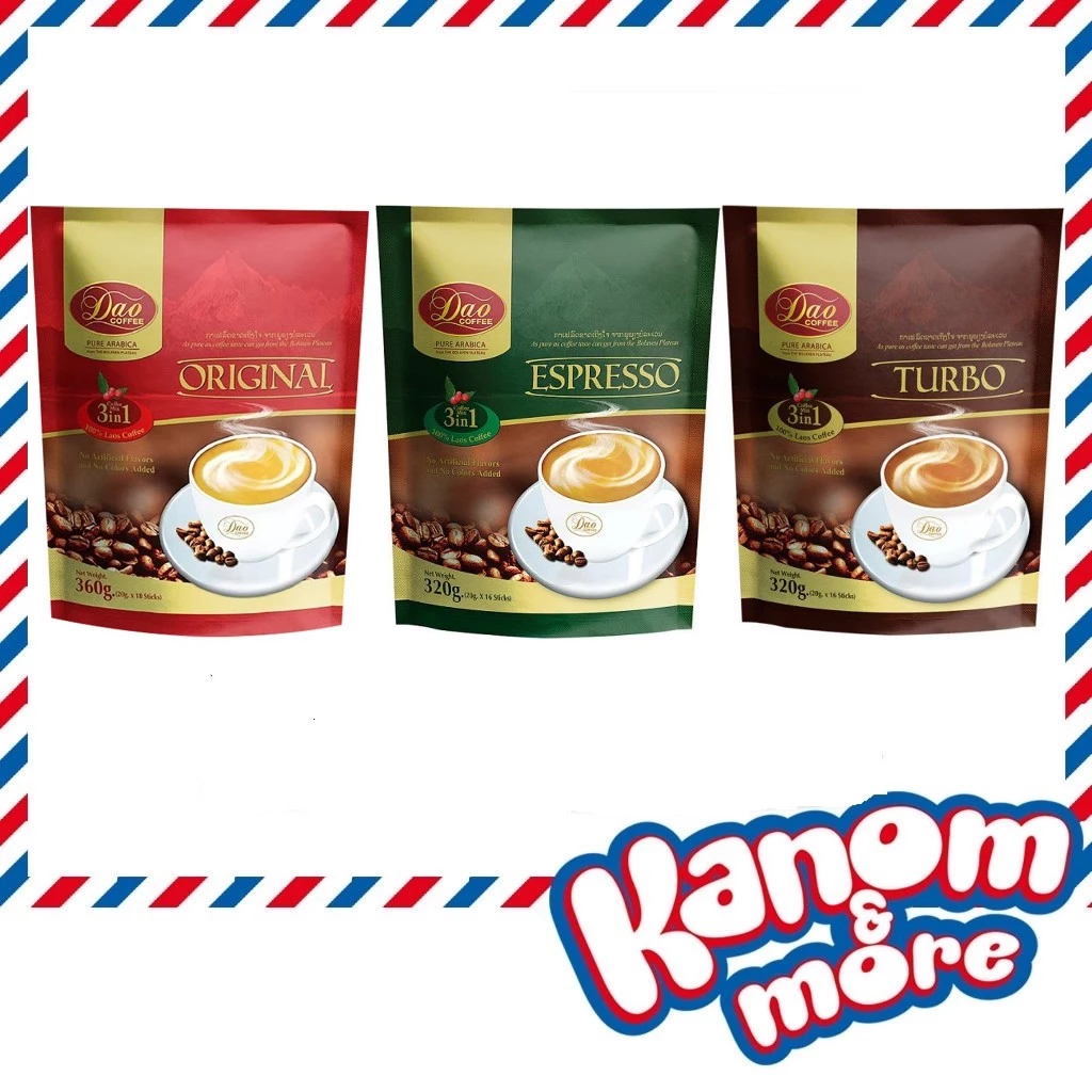 [ของแท้] Dao Coffee 3in1 Original, Espresso, Turbo 320-360 g ดาว คอฟฟี่ 3อิน1 ขนาด 320-360 กรัม