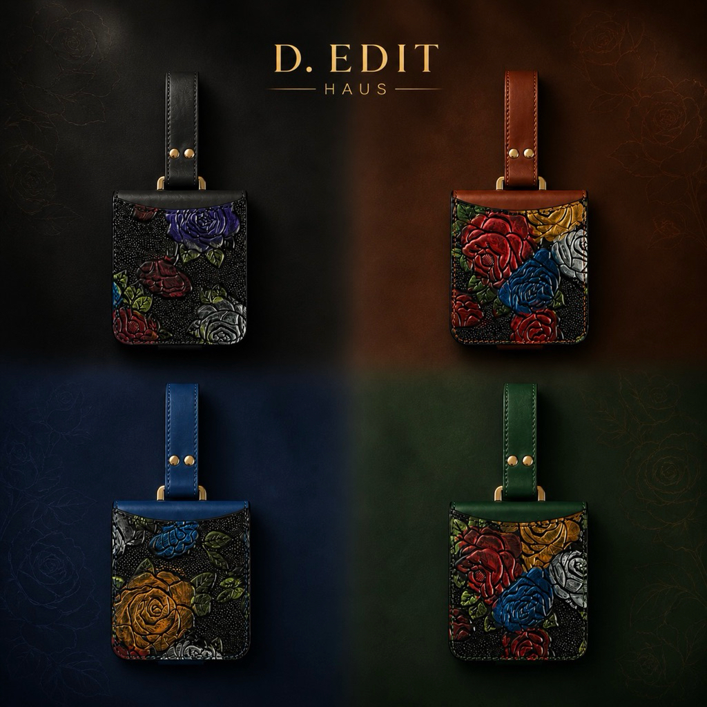 D. EDIT HAUS — Floral Luxe Leather Case🌹 เคส Samsung Z Flip 7 พร้อมส่ง
