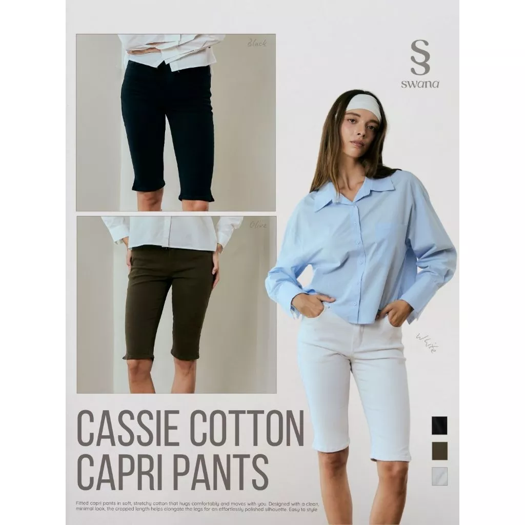Swana.ss - Cassie cotton capri pant [แคส-ซี่] XS-XL แค่กางเกง กางเกงคาปรีผ้าคอตตอน