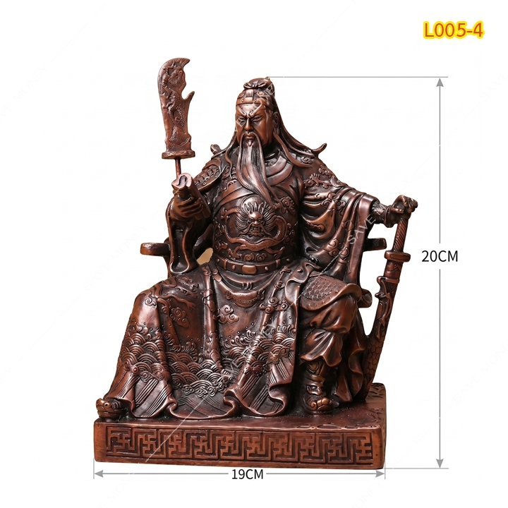 L005-4 รูปปั้นกวนอู ปางอ่านตำรา วัสดุเรซิ่นตัน งานประณีต ตกแต่งโต๊ะทำงาน