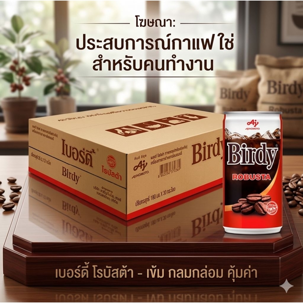 กาแฟเบอร์ดี้กระป๋อง ยกลัง 30 กระป๋อง ขนาด 170 ml