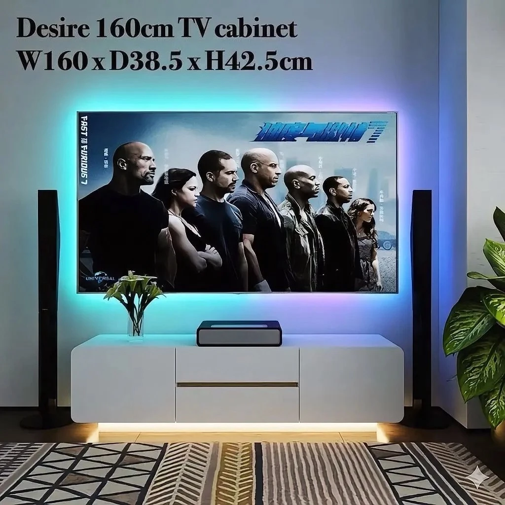 Tomato Home ชั้นทีวีมินิมอล Desire TV cabinet กว้าง160ซม | ชั้นวางทีวีไม้ วางทีวีใหญ่สุด 65นิ้ว