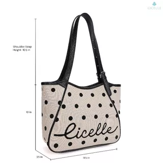 CICELLE (ซี-เซล) รุ่น 1681 Polka Dots Tote Bag CICELLE 🖤🤍
