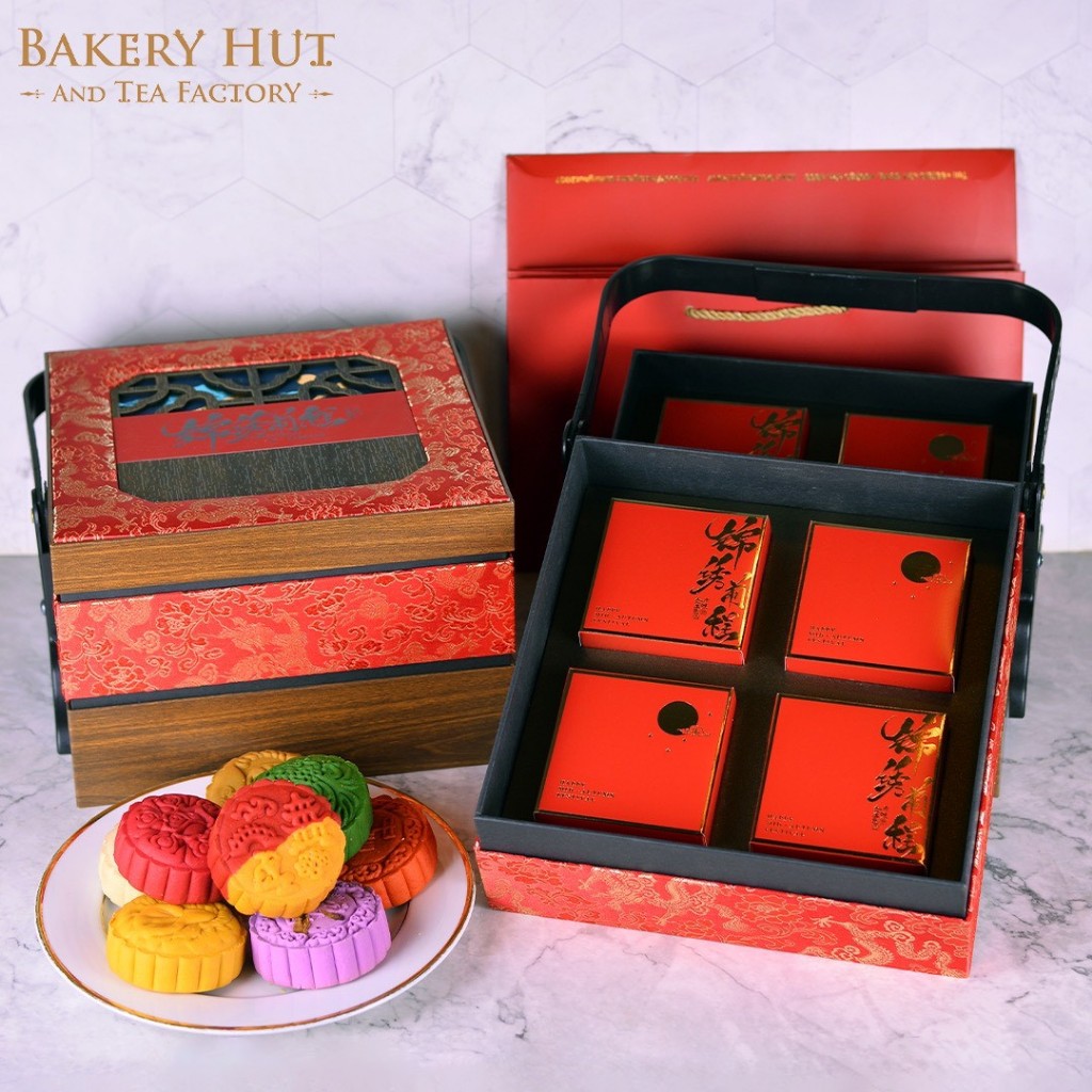 LB18 Bakery Hut ขนมไหว้พระจันทร์ เซตหีบจักรพรรดิ 8 ชิ้นใหญ่ เบเกอรี่ฮัท