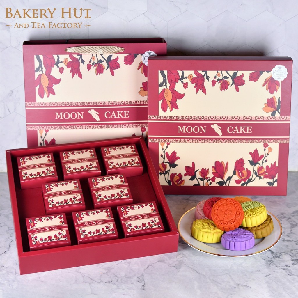 LB13 Bakery Hut ขนมไหว้พระจันทร์ เซตกล่องเรดบลอสซั่ม 8 ชิ้นใหญ่ เบเกอรี่ฮัท