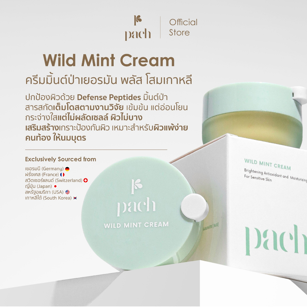 ครีมมิ้นต์ป่าเยอรมัน พลัส โสมเกาหลี Wild Mint Cream [Night Cream]