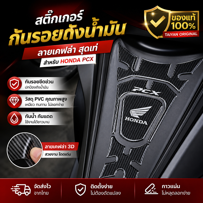 🔥🔥สติกเกอร์คาร์บอนไฟเบอร์ 3D PCX 150 2018 2019 18-19 สําหรับติดถังน้ํามันรถจักรยานยนต์ HONDA PCX125 