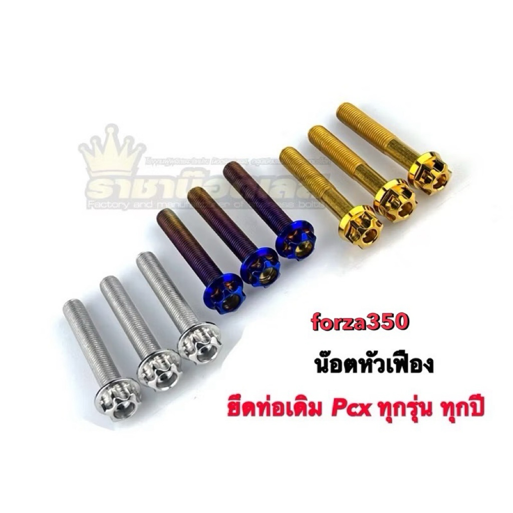 น๊อต-ท่อ-ลายเฟือง -ท่อเดิม Pcx forza nouvo ทุกปี ทุกรุ่น หัวเฟือง (1ชุดได้3ตัว)