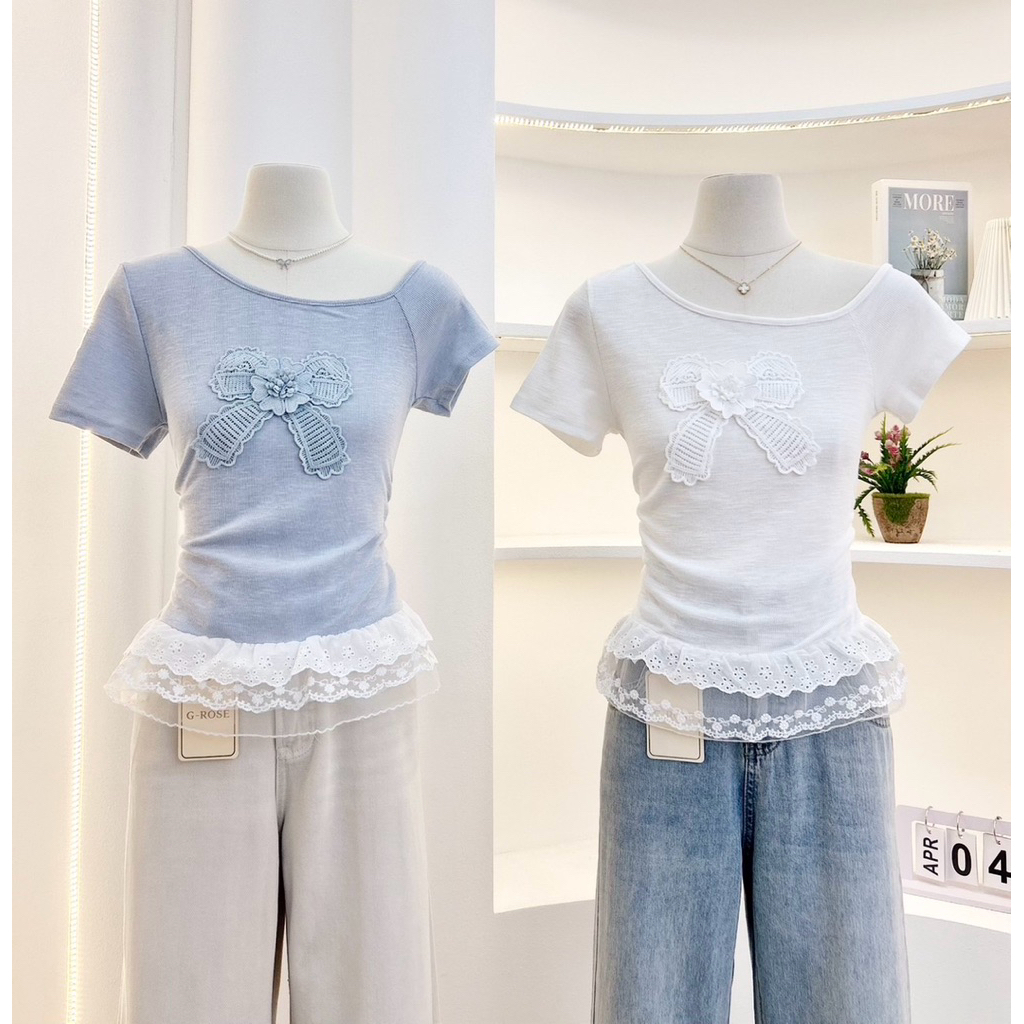 G-rose เสื้อปาดไหล่เฉียง แต่งชายระบาย