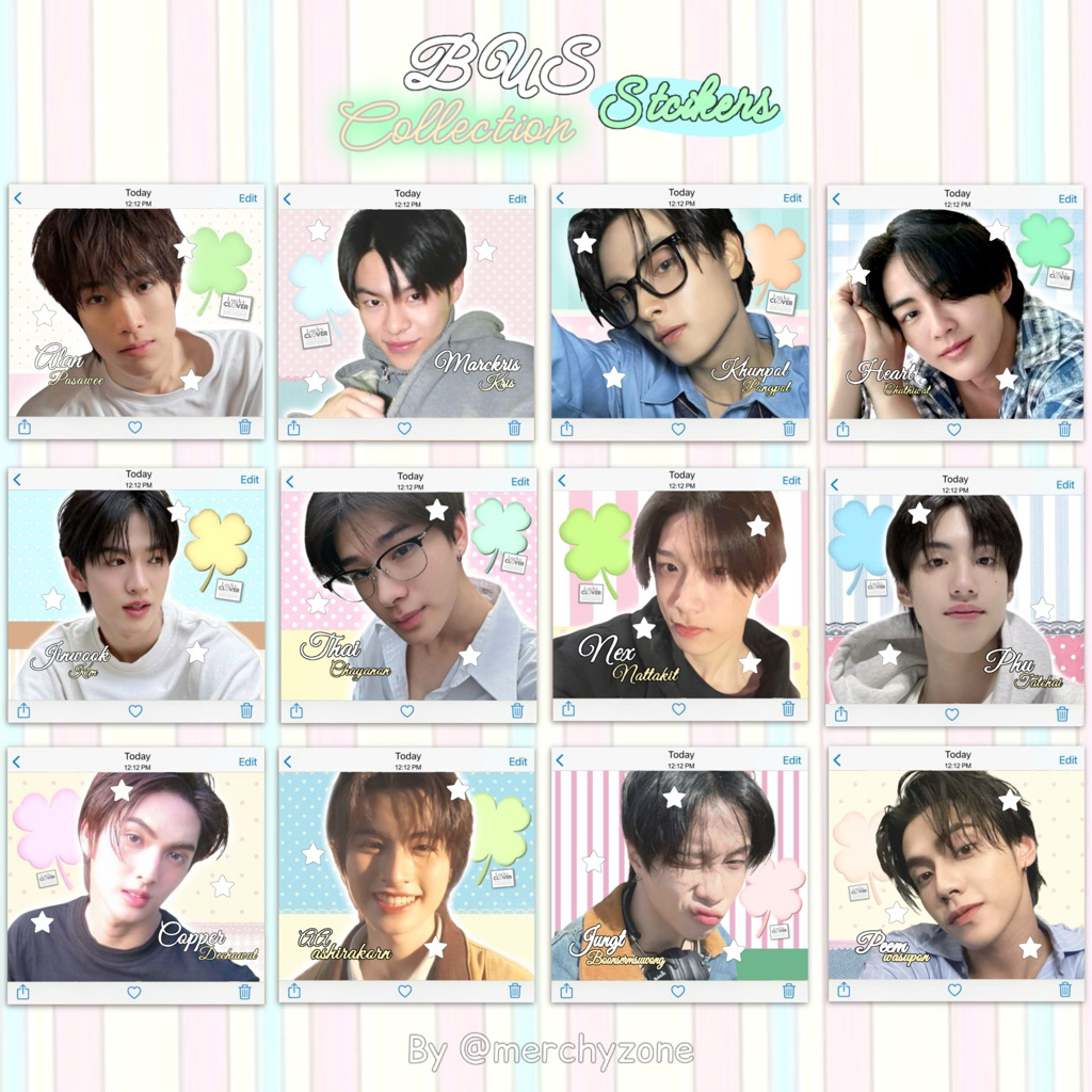 BUS Stickers Collection Ver.1 (🍀) - เซตสติกเกอร์ตกแต่ง (4x4)