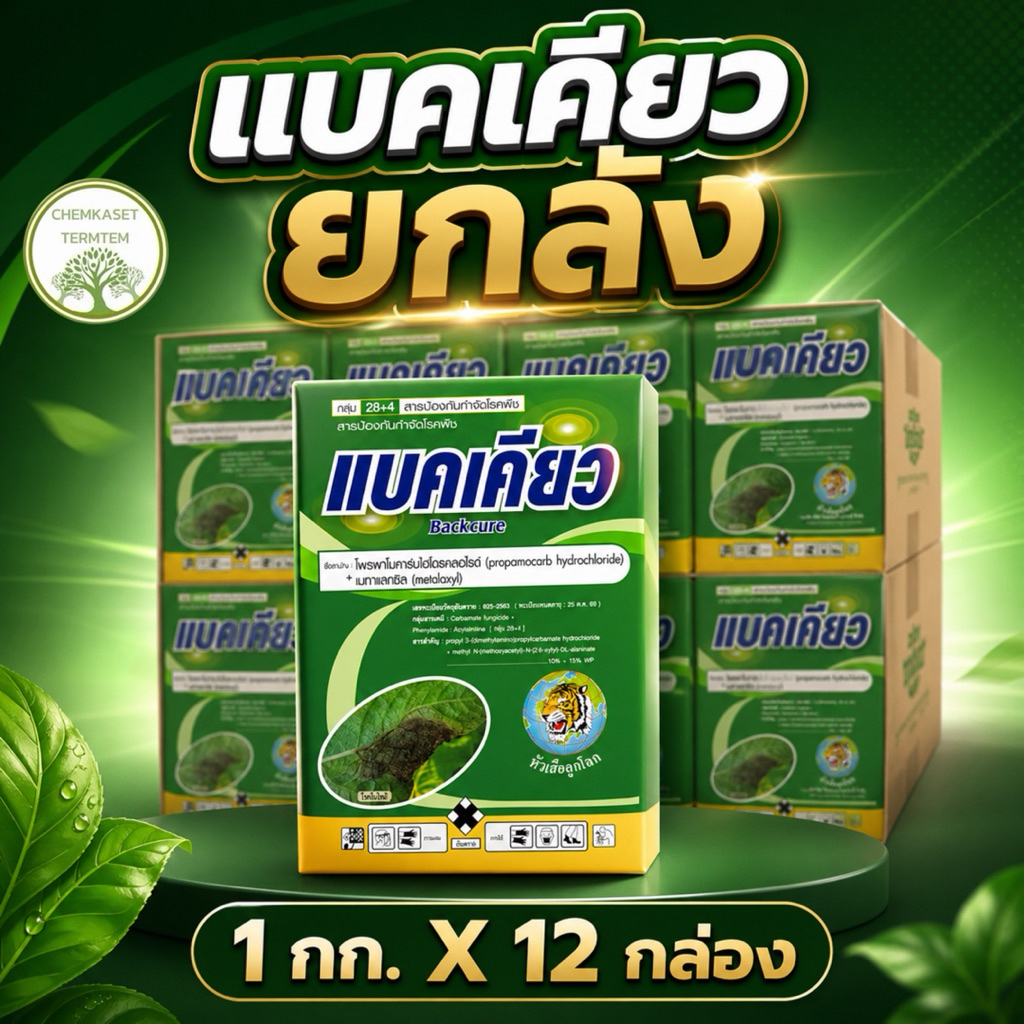 แบคเคียว❤️ขนาด 1กิโลกรัม x 12กล่อง❤️ยกลัง ป้องกันกำจัดโรคพืช ใบไหม้ รากเน่าโคนเน่า ไฟท็อป++
