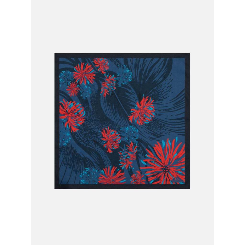 Floral Cotton Napkin - Dark Blue