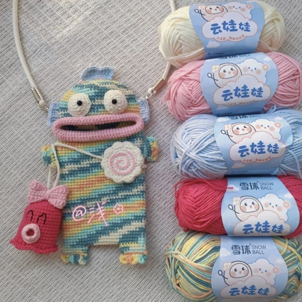 ไหมพรม 4 ply SNOW BALL CLOUD เส้นนุ่มลื่น ถักง่าย