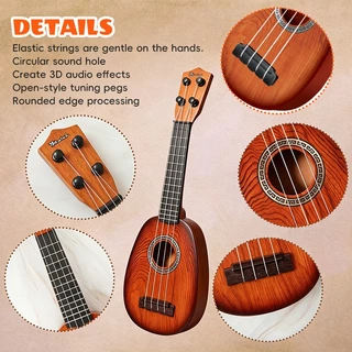 Ukulele กีต้าร์เด็ก ดีดได้จริง สีสันสวยงาม มี 2 แบบให้เลือก เสียงดีราคาประหยัด กีต้าร์ของเล่น