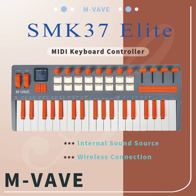 SMK37 Elite 37-Key MIDI Keyboard Controller - ไร้สายบลูทูธ SMK 37 ปิดเสียงคีย์บอร์ด คอนโทรลเลอร์คีย์