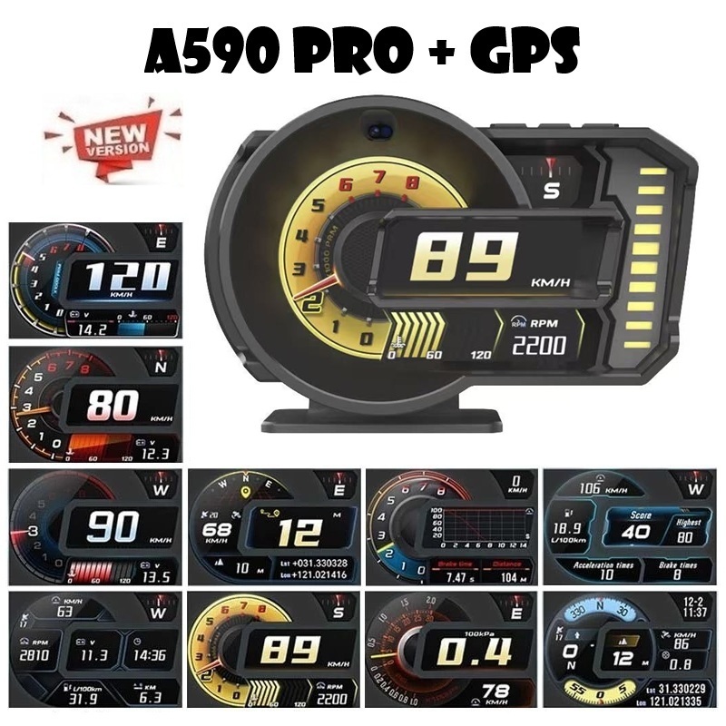 OBD2 สมาร์ทเกจ Smart Gauge Digital Meter/Display A590 Pro + GPS ของแท้เมนูภาษาไทย ง่ายในการใช้งาน (พ