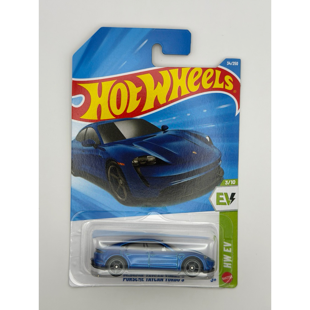 Hot Wheels Porsche Taycan Turbo S สีน้ำเงิน โมเดลรถเหล็ก 1:64 ของแท้