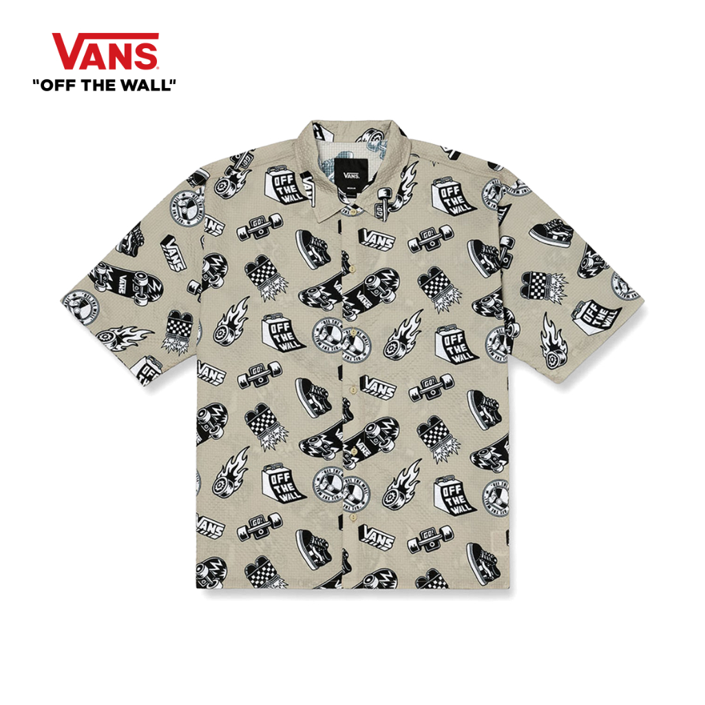 VANS X SPACE MOLLY MISC AOP SHORT SLEEVE SHIRT - FOG SPACE MOLLY AOP เสื้อเชิ้ตแขนสั้นสุดคูล