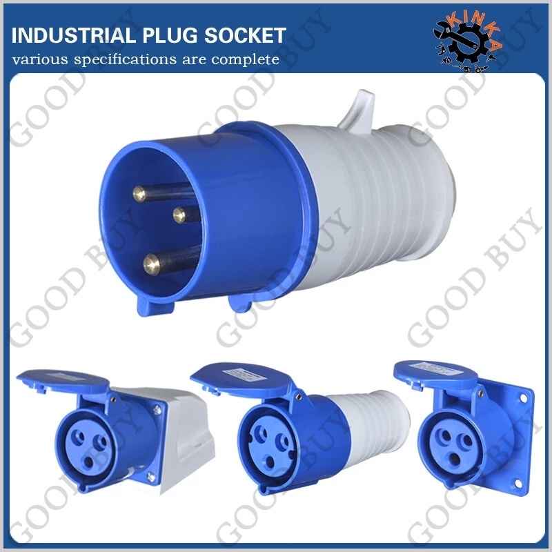 พาวเวอร์ปลั๊ก (ตัวผู้+ตัวเมีย) 3 ขา 2P+E 220V 16A/32A Power Plug SF-013L SF-213L SF-023L SF-223L ชุด