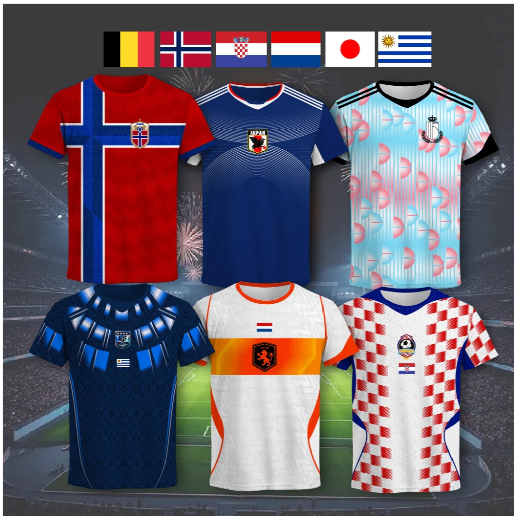 เสื้อกีฬาพิมพ์ลาย บอลโลก2026(2) เนื้อผ้าไมโครเกรดพรีเมี่ยม