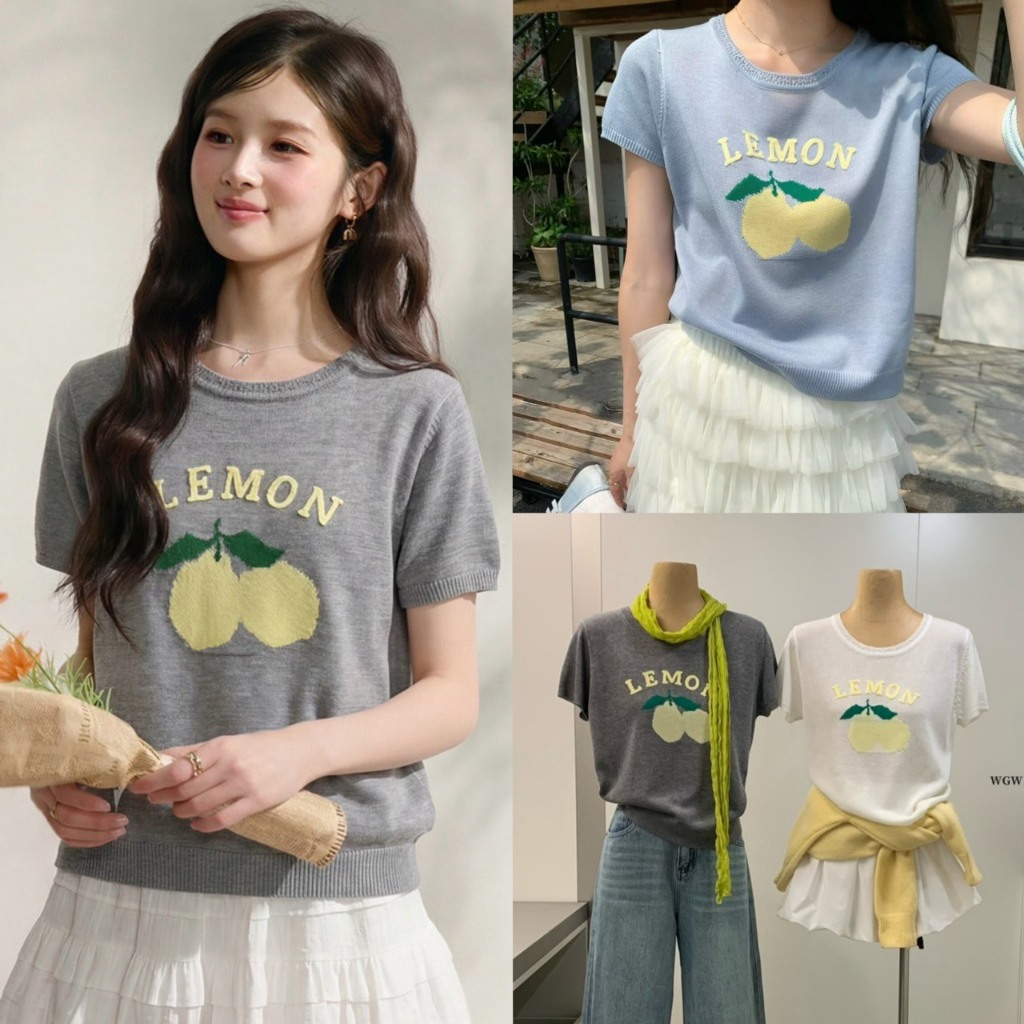 เสื้อปาดไหล่แขนยาวผ้าไหมพรมรุ่น 9537 TAG WG.WE 🇰🇷