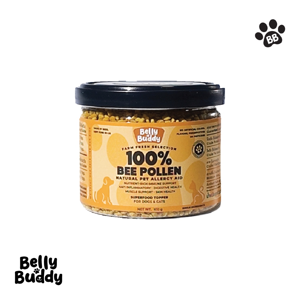 Belly Buddy เกสรผึ้งออแกนิก ขนาด100g สำหรับสัตว์เลี้ยง บำรุงขนและผิวหนัง สร้างภูมิคุ้มกัน